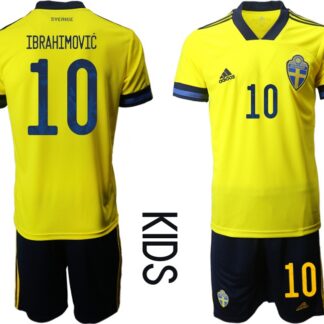 Youth 2021 European Cup Sweden home yellow 10 Soccer Jersey1