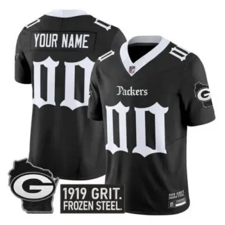 Youth Green Bay Packers Black F.U.S.E. "Gothic Frozen Tundra Edition" Vapor Limited Stitched Football Custom Jersey...