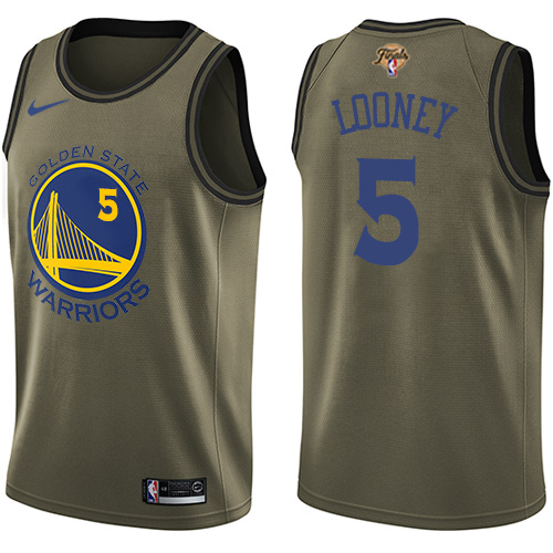 Nike Golden State Warriors #5 Kevon Looney Green Youth 2022 NBA Finals Swingman Salute to Service Jersey Youth