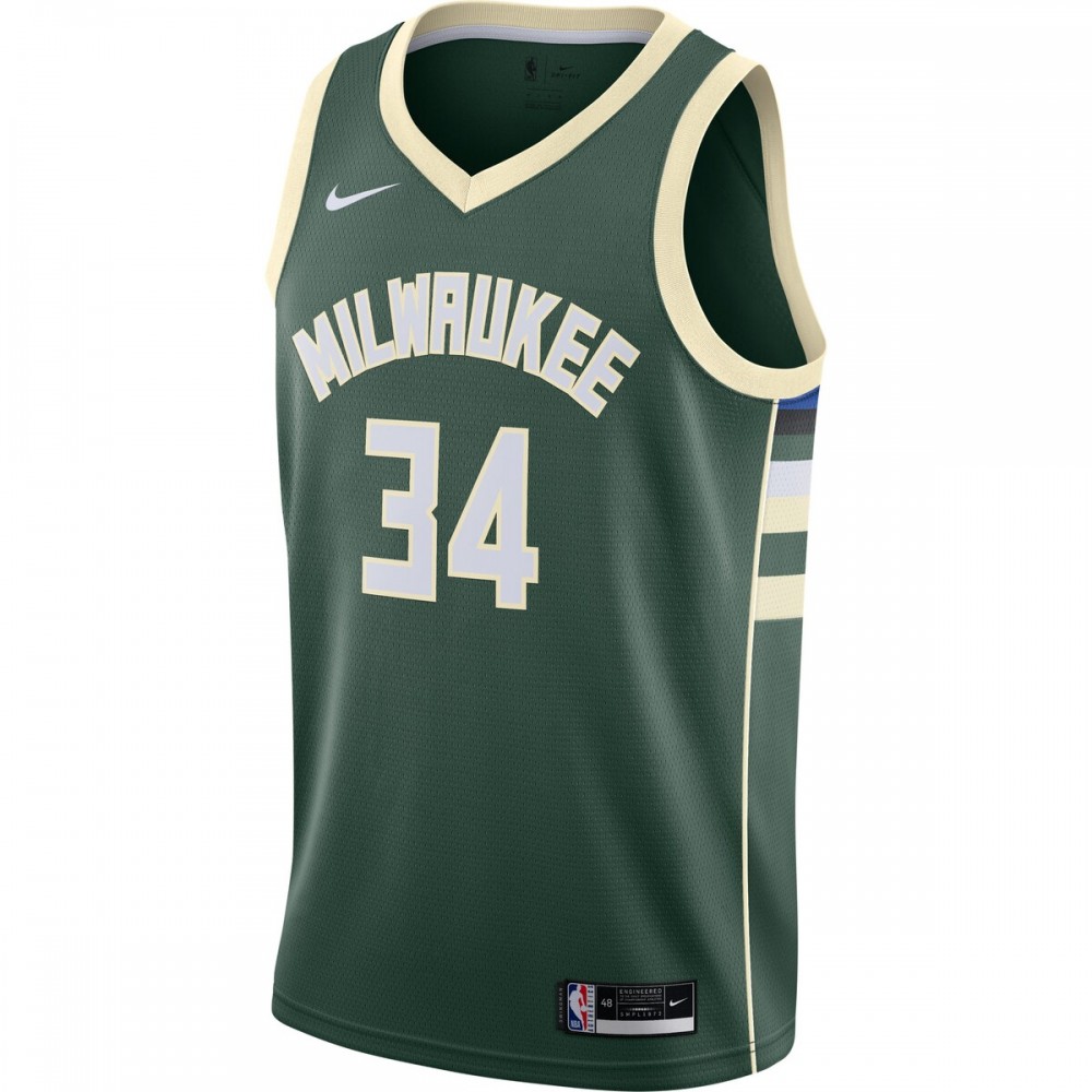 Giannis Antetokounmpo Milwaukee Bucks Nike 2020/21 Swingman Jersey Green - Icon Edition - Image 2