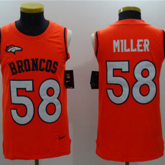 Men's Denver Broncos #58 Von Miller Orange Color Rush 2017 Vest Stitched NFL Nike Tank Top Jersey