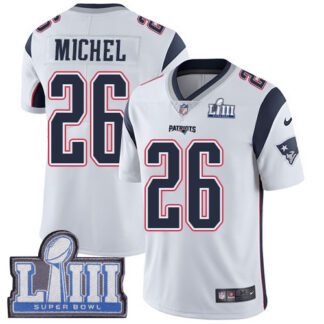 Nike New England Patriots #26 Sony Michel White Super Bowl LIII Bound Men’s Stitched NFL Vapor Untouchable Limited...