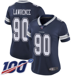 Nike Dallas Cowboys #90 Demarcus Lawrence Navy Blue Team Color Women’s Stitched NFL 100th Season Vapor Limited Jersey