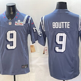 Men's New England Patriots #9 Kayshon Boutte Storm Blue 2025 F.U.S.E. Super Bowl LX Patch “Rivalries” Vapor Limited...