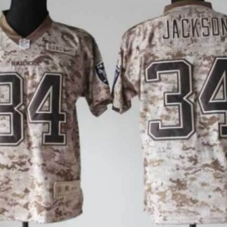 Nike Oakland Raiders #34 Bo Jackson 2013 USMC Camo Elite Jersey