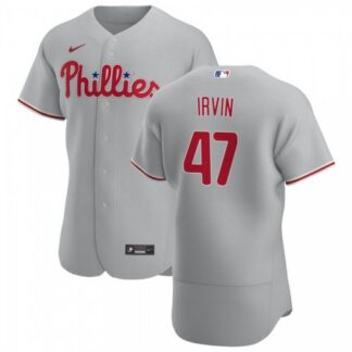 Philadelphia Phillies #47 Cole Irvin Men’s Nike Gray Road 2020 Authentic Player MLB Jersey