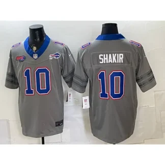 Youth Buffalo Bills #10 Khalil Shakir Nike Gray Vapor F.U.S.E. Limited Jersey U194