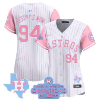 Women's Houston Astros #94 Destiny's Mom Customized Jersey - All Stitched