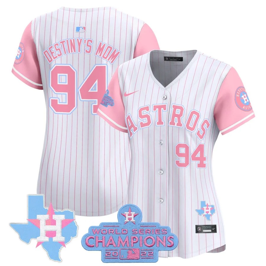 Women's Houston Astros #94 Destiny's Mom Customized Jersey - All Stitched