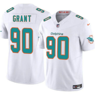 Men's Miami Dolphins #90 Kenneth Grant White 2025 Draft F.U.S.E. Vapor Limited Football Stitched Jersey