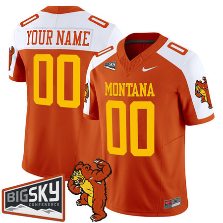 Youth Montana Grizzlies Orange Alternate 1995 Throwback Vapor F.U.S.E. Limited Custom Jersey