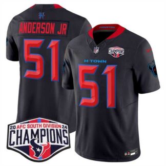 Men's Houston Texans #51 Will Anderson Jr. Navy 2nd Alternate F.U.S.E. 2024 AFC South Division Champions Vapor Limi...