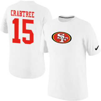 Men Nike San Francisco 49ers 15 Crabtree Name x26 Number T-Shirt White