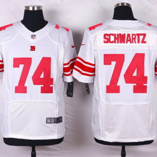 Men's New York Giants #74 Geoff Schwartz White Road NFL Nike Elite Jersey