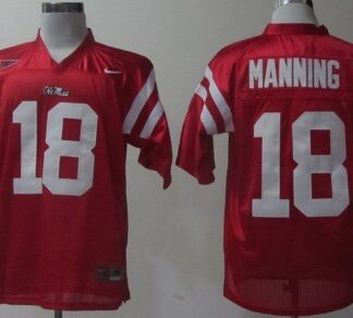Ole Miss Rebels #18 Achie Manning Red Jersey