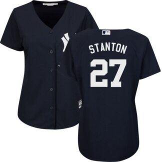 New York Yankees #27 Giancarlo Stanton Navy Blue Alternate Women’s Stitched MLB Jersey