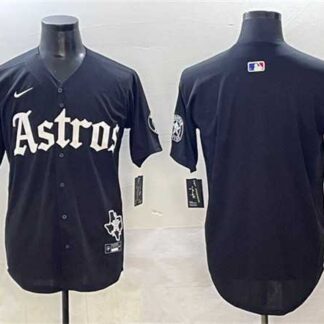 Men's Houston Astros Blank Black Gothic 'Houston Born Barrio Raised' Limited Stitched Jersey