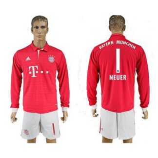Bayern Munchen #1 Neuer Home Long Sleeves Soccer Club Jersey