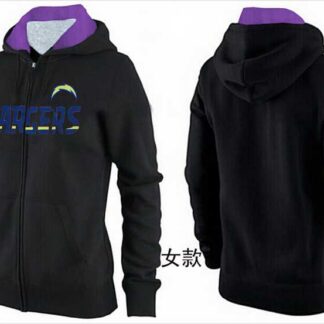Womens San Diego Chargers Team Logo 2015 Full Zip Hoodie-24