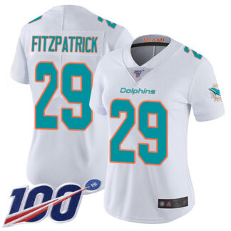 Nike Miami Dolphins #29 Minkah Fitzpatrick White Women’s Stitched NFL 100th Season Vapor Limited Jersey