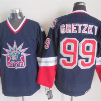New York Rangers #99 Wayne Gretzky Navy Blue Throwback CCM Jerseys