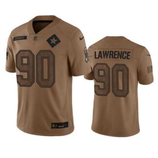 Men's Dallas Cowboys #90 DeMarcus Lawrence 2023 Brown Salute To Service Limited Football Stitched Jersey Dyin