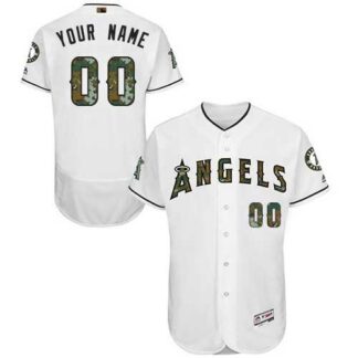 Customized Men's Los Angeles Angels White Memorial Day Flexbase Jersey