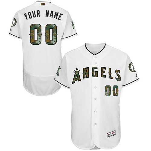 Customized Men's Los Angeles Angels White Memorial Day Flexbase Jersey