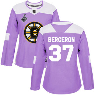 Adidas Boston Bruins #37 Patrice Bergeron Purple Authentic Fights Cancer Stanley Cup Final Bound Women’s Stitched N...