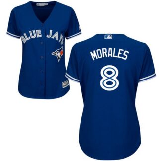 Toronto Blue Jays #8 Kendrys Morales Blue Alternate Women’s Stitched MLB Jersey