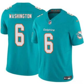 ultra‑ Men & Women & Youth Miami Dolphins #6 Malik Washington Aqua 2025 Draft F.U.S.E. Vapor Limited Stitched Jersey ‑uniform