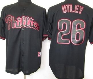 Philadelphia Phillies #26 Chase Utley Black Fashion Jersey
