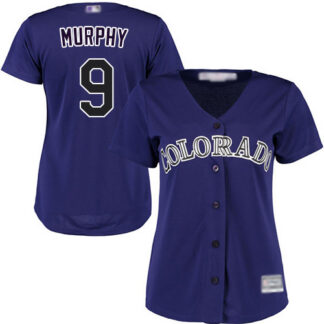 Colorado Rockies #9 Daniel Murphy Purple Alternate Women’s Stitched MLB Jersey
