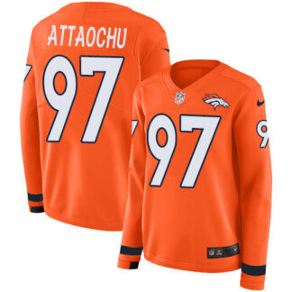 Nike Denver Broncos #97 Jeremiah Attaochu Orange Team Color Women’s Stitched NFL Limited Therma Long Sleeve Jersey