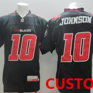 Custom CFL Ottawa RedBlacks Black Jersey