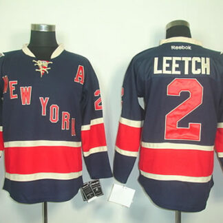 New York Rangers #2 Leetch Dark Blue A Patch Jerseys