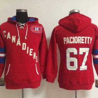 Womens Montreal Canadiens #67 Max Pacioretty Red Stitched Hoodie