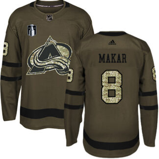 Adidas Colorado Avalanche #8 Cale Makar Green Youth 2022 Stanley Cup Final Patch Salute to Service Stitched NHL Jer...