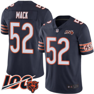 Nike Chicago Bears #52 Khalil Mack Navy Blue Team Color Men’s Stitched NFL 100th Season Vapor Limited Jersey