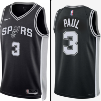 Men' San Antonio Spurs #3 Chris Paul Black Association Edition Stitched Jersey