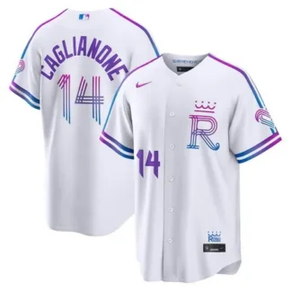 Youth Kansas City Royals #14 Jac Caglianone Nike White 2026 City Connect Stadium Jersey 4Z86