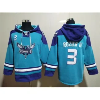 ultra‑ Men's Charlotte Hornets #3 Terry Rozier III Aqua Lace-Up Pullover Hoodie ‑uniform