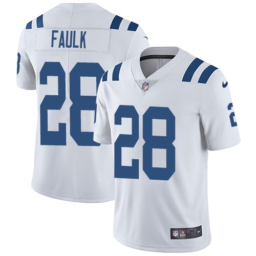 Nike Men & Women & Youth Colts 28 Marshall Faulk White NFL Vapor Untouchable Limited Jersey