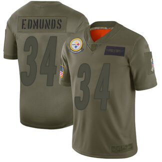 Nike Pittsburgh Steelers #34 Terrell Edmunds Camo Men’s Stitched NFL Limited 2019 Salute To Service Jersey