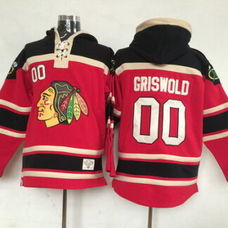 Old Time Hockey Chicago Blackhawks #00 Clark Griswold Red Hoodie