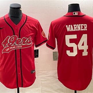 ultra‑ Men's San Francisco 49ers #54 Fred Warner Red Cool Base Stitched Baseball Jersey ‑uniform