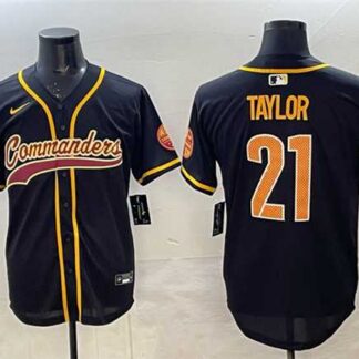 Men's Washington Commanders #21 Sean Taylor Black Limited Stitched Baseball Jersey