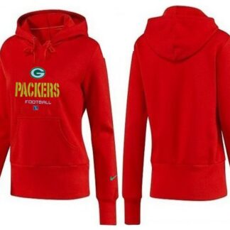 Nike Green Bay Packers Team Logo Red Women Pullover Hoodies (4)