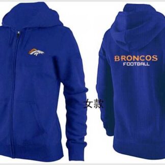 Womens Denver Broncos Team Logo 2015 Full Zip Hoodie-61