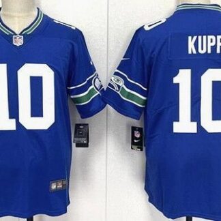 Youth Seattle Seahawks #10 Cooper Kupp Limited Blue Throwback Vapor Stitched Jersey